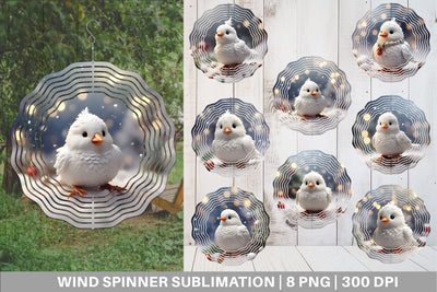 Wind Spinner White Bird Christmas Sublimation artnoy 
