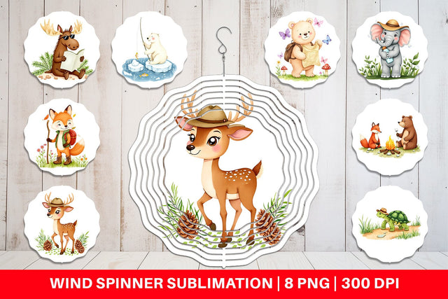 Wind Spinner Wild Animal Adventures Sublimation artnoy 