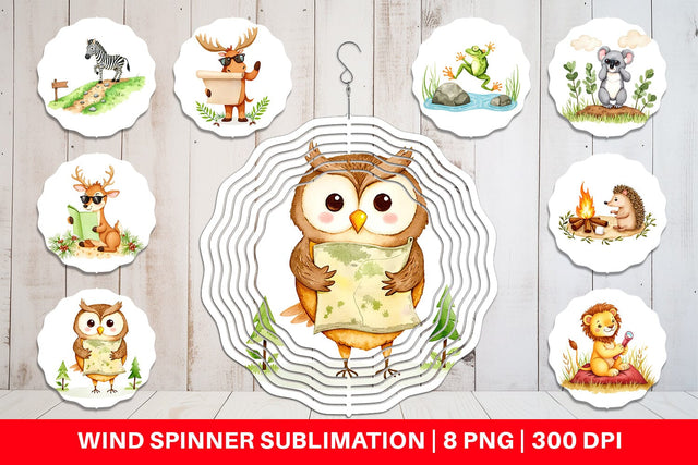 Wind Spinner Wild Animal Adventures Sublimation artnoy 