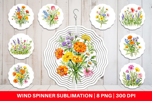 Wind Spinner Wildflower Drift Sublimation artnoy 