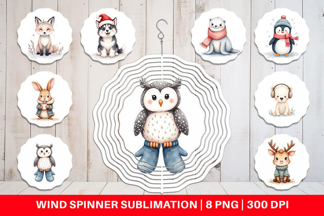 Wind Spinner Winter Animals Sublimation artnoy 