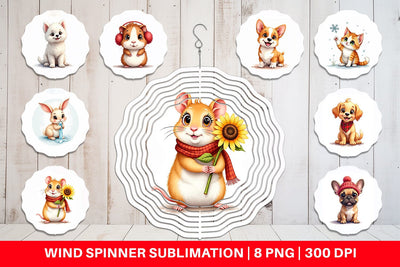 Wind Spinner Winter Pets Parade Sublimation artnoy 