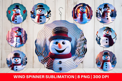Wind Spinner Winter Snowman Sublimation artnoy 