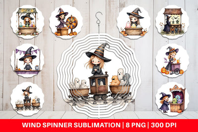 Wind Spinner Witch Market Night Sublimation artnoy 