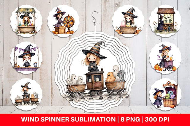 Wind Spinner Witch Market Night Sublimation artnoy 