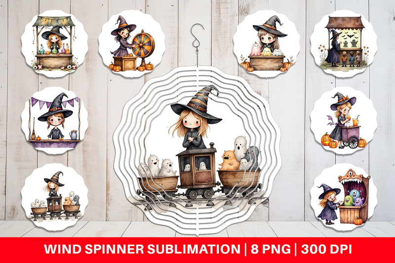 Wind Spinner Witch Market Night Sublimation artnoy 