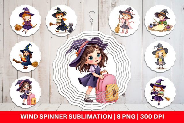 Wind Spinner Witch School Days Sublimation artnoy 