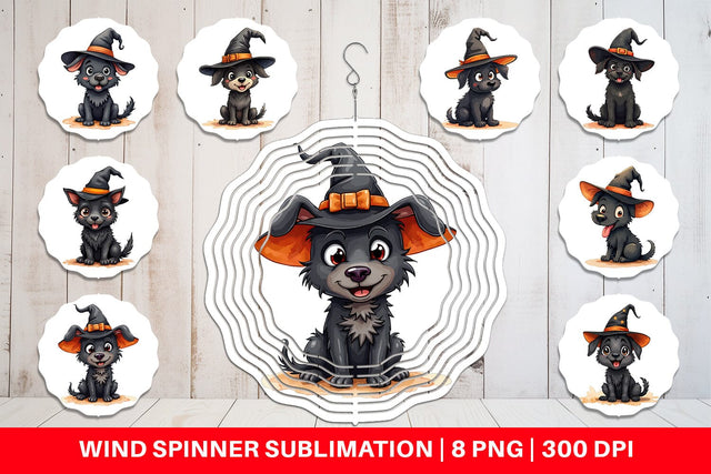 Wind Spinner Witchy Pup Sublimation artnoy 