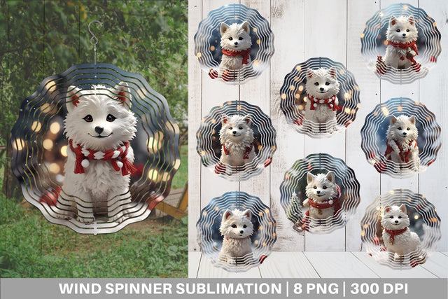 Wind Spinner Wolf Christmas Sublimation artnoy 