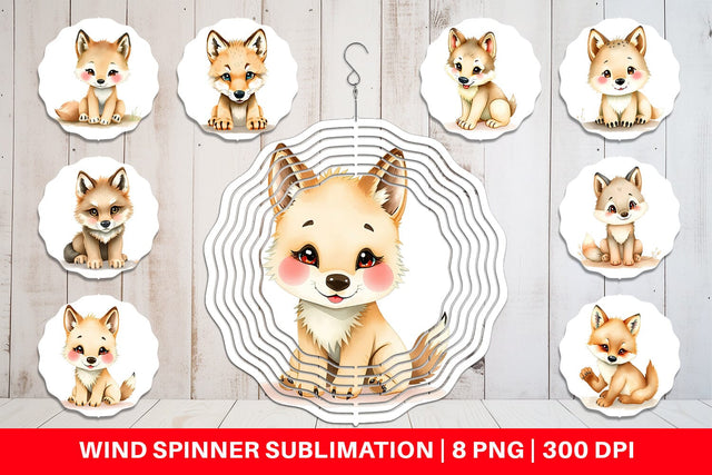 Wind Spinner Wolf Wildlife Sublimation artnoy 