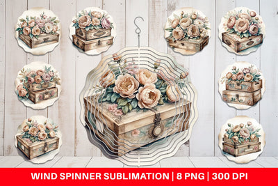 Wind Spinner Wooden Cigar Box Sublimation artnoy 