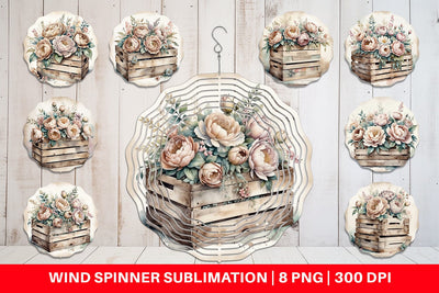 Wind Spinner Wooden Crate Sublimation artnoy 