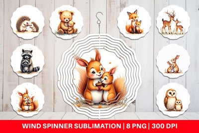 Wind Spinner Woodland Babies Sublimation artnoy 