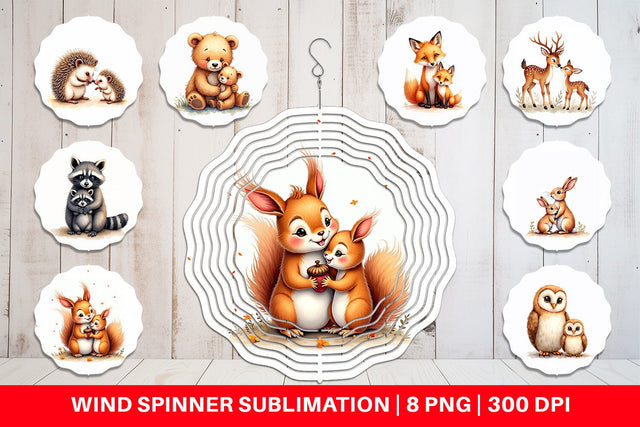 Wind Spinner Woodland Babies Sublimation artnoy 