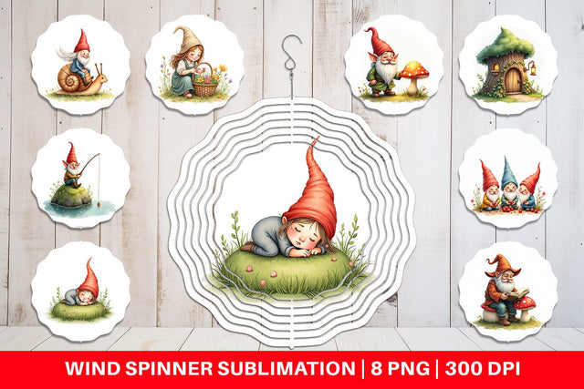 Wind Spinner Woodland Gnomes Sublimation artnoy 