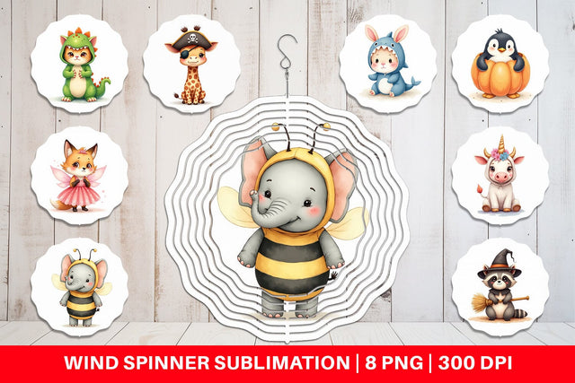 Wind Spinner Wrong Costume Baby Animals Sublimation artnoy 