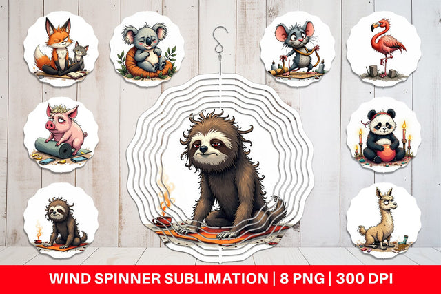 Wind Spinner Yoga Grumps Sublimation artnoy 