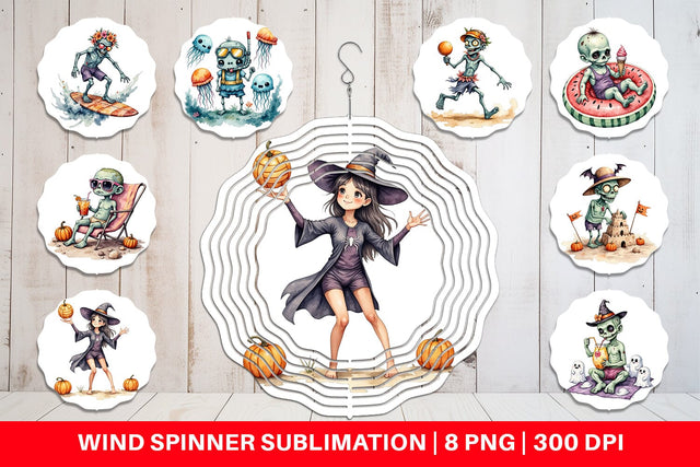 Wind Spinner Zany Zombie Escapades Sublimation artnoy 