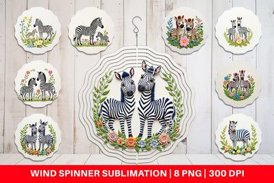 Wind Spinner Zebra Embroidery Sublimation artnoy 