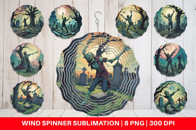 Wind Spinner Zombie Halloween Sublimation artnoy 