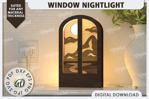 Window Led Nightlight Laser Cut Design. Window Light Box SVG SVG Evgenyia Guschina 