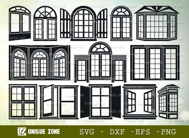 Window SVG-Door Casement Silhouette Cut File Bundle SVG Unique Zone 