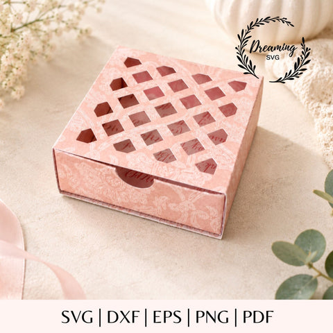 Windowed Drawer Box SVG - Matchbox Style Gift Box Template - Drawer Packaging - Clear Window Treat Box Cricut Cut Files SVG DreamingSVG 