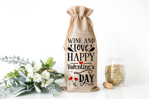 Wine and love happy valentines day SVG design SVG Regulrcrative 