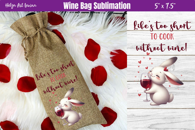 Wine Bag Sublimation | Wine design PNG Sublimation Helga Art 