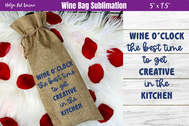 Wine Bag Sublimation | Wine design PNG Sublimation Helga Art 