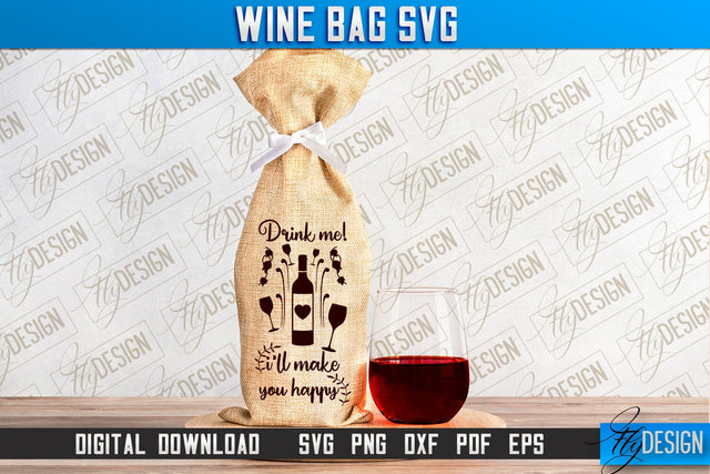 Wine Bag SVG Design | Alcohol SVG Quotes | Party SVG Quotes SVG Fly Design 