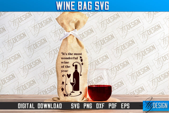 Wine Bag SVG Design | Alcohol SVG Quotes | Party SVG Quotes SVG Fly Design 