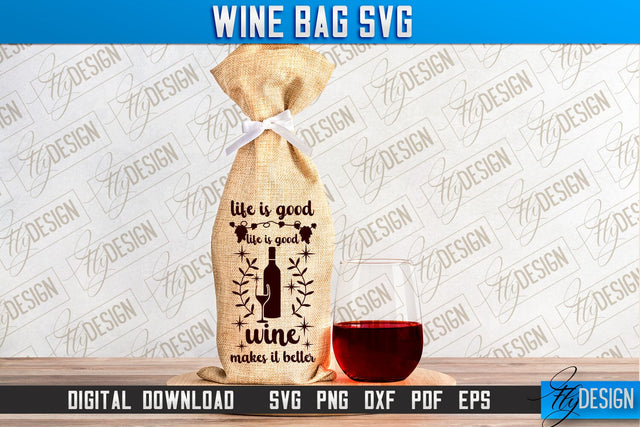 Wine Bag SVG Design | Alcohol SVG Quotes | Party SVG Quotes SVG Fly Design 