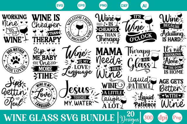 Wine Bundle SVG, Wine Quotes SVG, Wine SVG Files,Wine Glass SVG Bundle,Funny Wine Quotes, SVG DesignPlante 503 