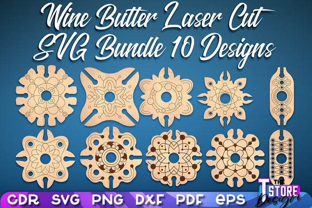 Wine Butler Design | Laser Cut Design | CNC File SVG The T Store Design 