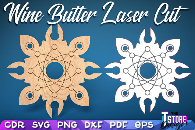 Wine Butler Design | Laser Cut Design | CNC File SVG The T Store Design 