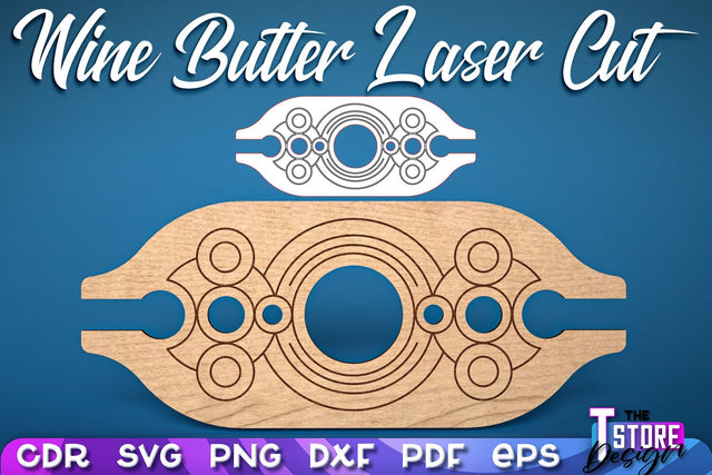 Wine Butler Design | Laser Cut Design | CNC File SVG The T Store Design 