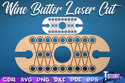 Wine Butler Design | Laser Cut Design | CNC File SVG The T Store Design 