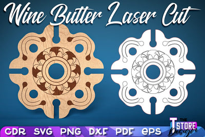 Wine Butler Design | Laser Cut Design | CNC File SVG The T Store Design 