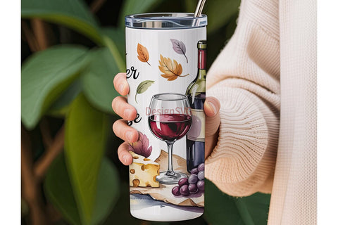 Wine & Cheese 20oz Tumbler Wrap Sublimation DesignSVG 