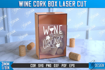Wine Cork Box | Beer Bottle Caps Box | Cork Collectors | Wine Lovers | CNC File SVG Fly Design 