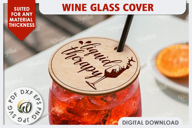 Wine Glass Cover Laser Cut Design. Wine Glass Design SVG SVG Evgenyia Guschina 