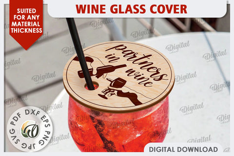 Wine Glass Cover Laser Cut Design. Wine Glass Design SVG SVG Evgenyia Guschina 