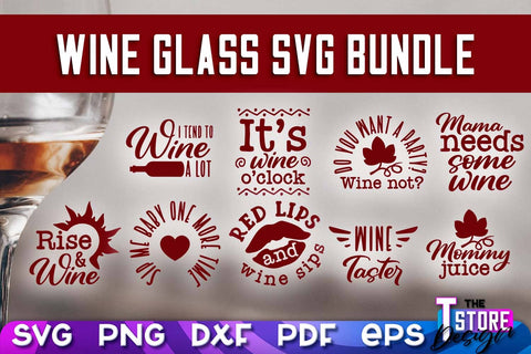 Wine Glass SVG Design | Alcohol SVG Quotes | Glass SVG Quotes SVG The T Store Design 