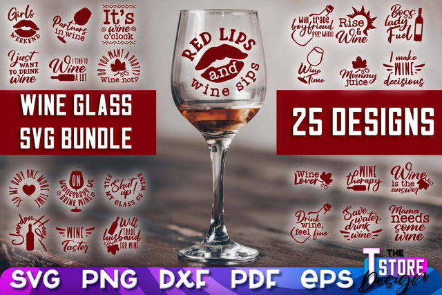Wine Glass SVG Design | Alcohol SVG Quotes | Glass SVG Quotes SVG The T Store Design 