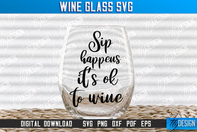 Wine Glass SVG Design | Alcohol SVG Quotes | Glass SVG Quotes v.1 SVG Fly Design 
