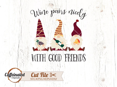 Wine Gnomes Mini Bundle SVG Caffeinated SVGs 
