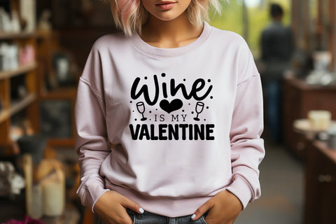 Wine is My Valentine, Anti Valentine's Day SVG SVG CraftLabSVG 