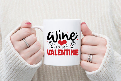 Wine is My Valentine, Anti Valentine's Day SVG SVG CraftLabSVG 