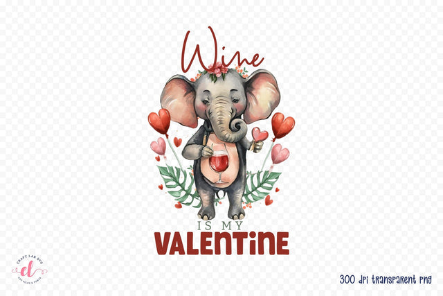 Wine is My Valentine PNG Sublimation Sublimation CraftLabSVG 